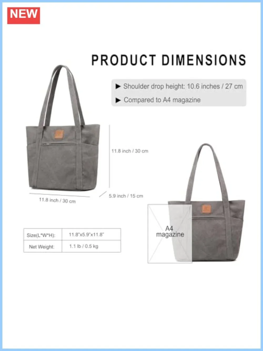 Women's Retro Canvas Bucket Tote Shoulder Bag with Pockets